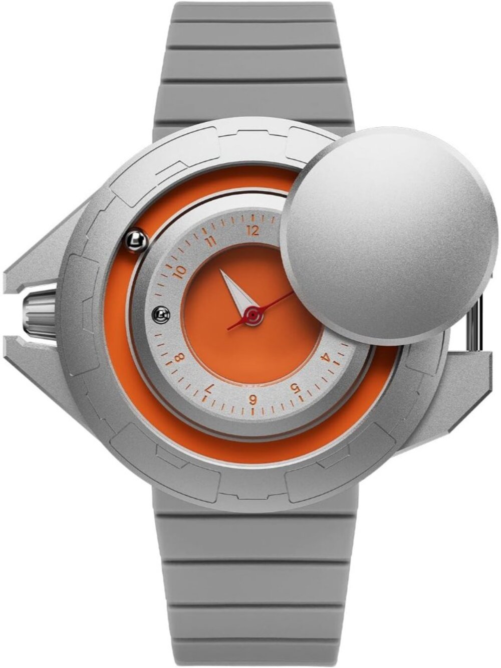 Men's Orange Unique Rolling Track Analog Timepiece Quartz Waterproof Wrist Watch